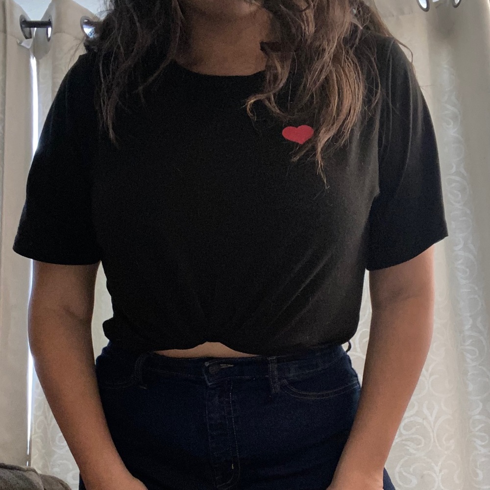 Black with red heart Shein top
